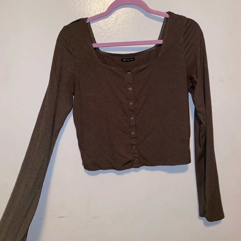 Wild Fable Button Up Crop Top